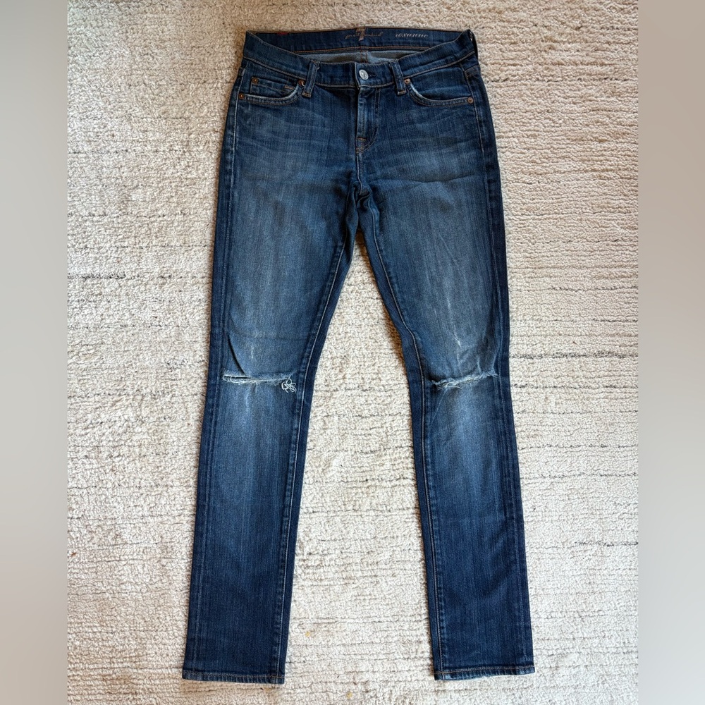 7 For All Mankind Roxanne Skinny Jeans, 25” waist